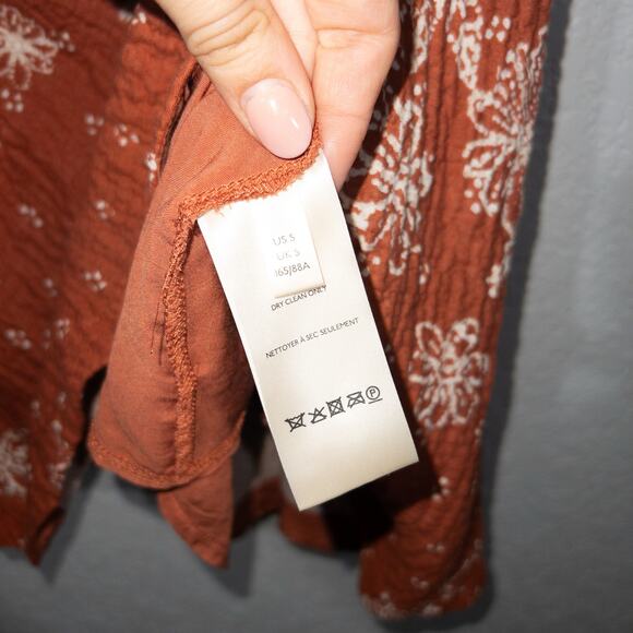 Free People Coral Orange Pinwheel Cut Out Back Mini Dress Size Small‎ - Picture 6 of 12